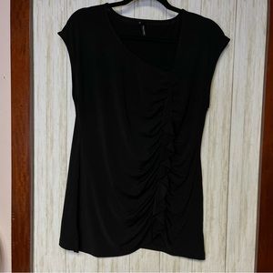 Maurices Black Sleeveless Top with offset Vertical Ruffle detail Size XL